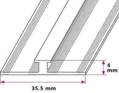 4 mm. afslutningsprofil - midthullet 