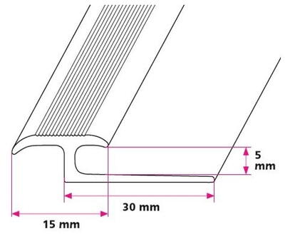 5 mm. dilatationsprofil - midthullet 