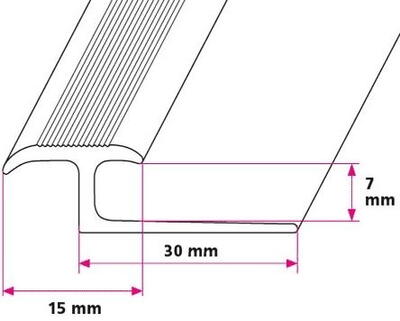 7 mm. dilatationsprofil - midthullet 