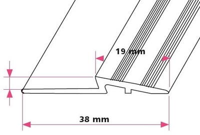 3 mm. afslutningsprofil - midthullet 