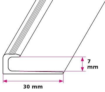 7 mm. afslutningsprofil - midthullet 