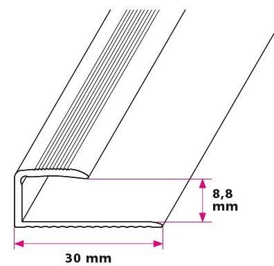 7-9 mm. afslutningsprofil - u/huller 