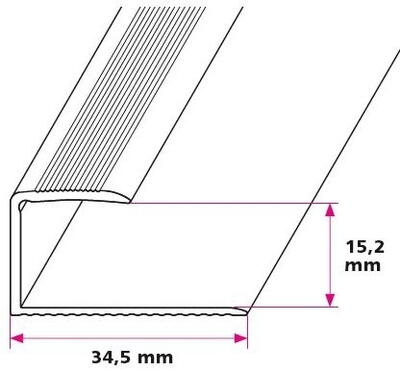 14-16 mm. afslutningsprofil - u/huller 