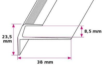 8,5 mm. Trappeafslutning - midthullet 