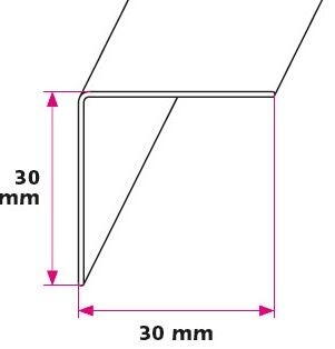 30x30 mm. vinkelprofil - u/huller 