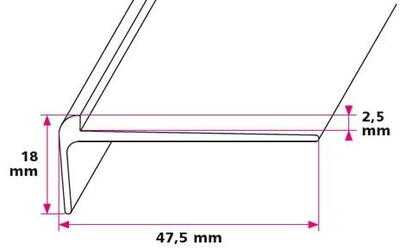 Trappeforkant til 2,5 mm. Linoleum, lille - midthullet 