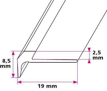 Trappeforkant til 2,5 mm. lille skrå - midthullet 