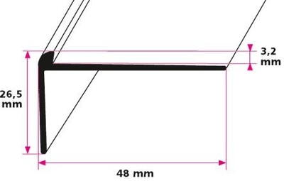 Trappeforkant til 3,2 mm. linoleum, stor - midthullet 