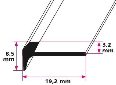 Trappeforkant til 3,2 mm. linoleum, lille - midthullet 