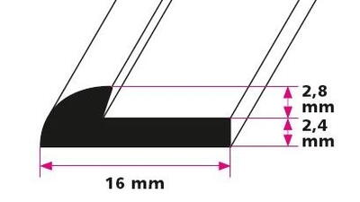 Trappeafslutning til 2,5 mm. linoleum - midthullet 
