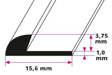 Trappeafslutning til 3,2 mm. linoleum, tynd - midthullet 