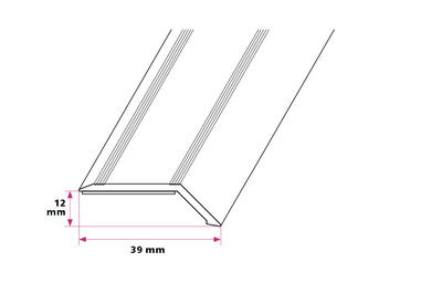 10-13 mm. overgangsprofil med næb - selvklæbende 