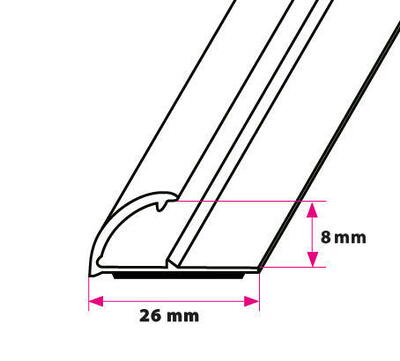8 mm. klemmeprofil - selvklæbende