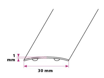 30 mm. buet overgangsprofil - selvklæbende