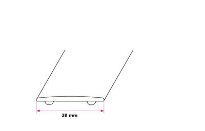 38 mm. buet overgangsprofil - selvklæbende 
