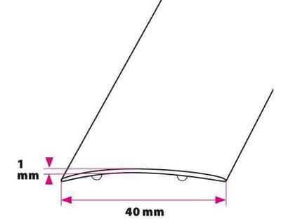 40 mm. buet gulvprofil - selvklæbende