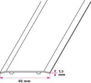 60 mm. overgangsprofil - selvklæbende 