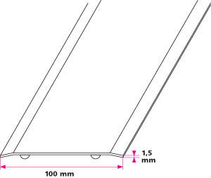 100 mm. overgangsprofil - selvklæbende 