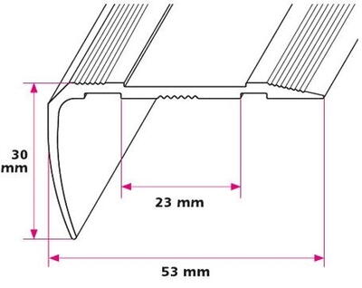 53x30 mm. trappeforkant - midthullet 