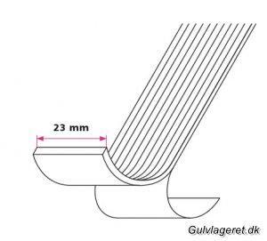 PVC indlæg rillet - selvklæbende 
