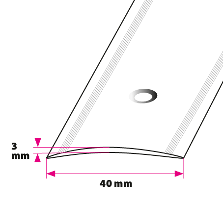 40 mm. buet overgangsprofil HD - midthullet