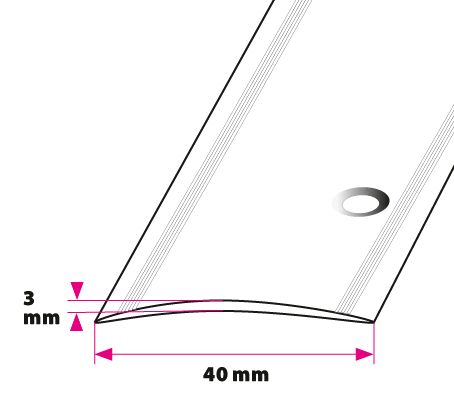 40 mm. buet overgangsprofil HD - sidehullet