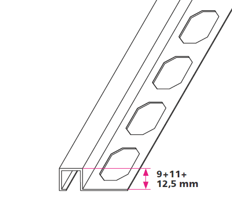 Klinkeprofiler, Firkant afslutning - u/huller 