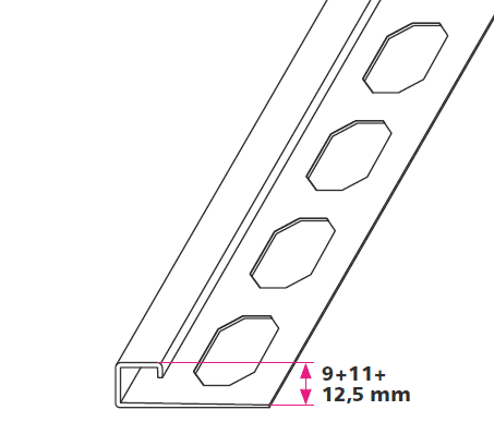Klinkeprofiler, Firkant afslutning - u/huller