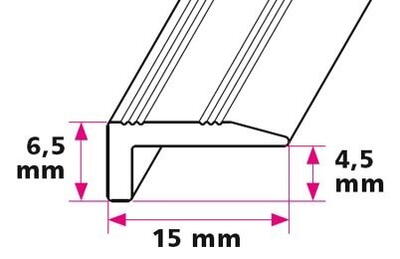 15 x 6,5 mm Vinkelprofil - u/huller 