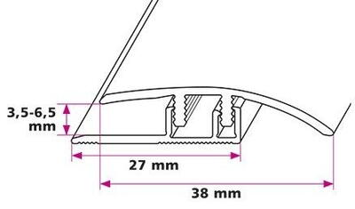 Afslutningsprofil 3,5-6,5 mm - Kliksystem 