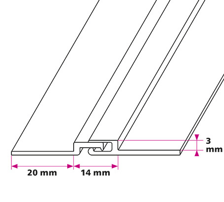 Dilatationsprofil 3 mm - midthullet 