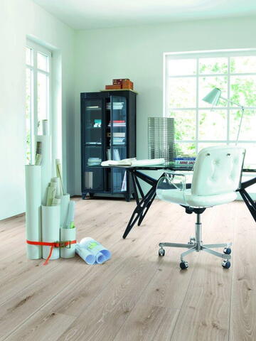 Parador Trendtime 6 - Eg Castell hvid laseret børstet struktur, Slotsplanke 