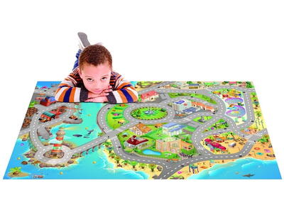 børnetæppe med bilbane - Havnebyen
