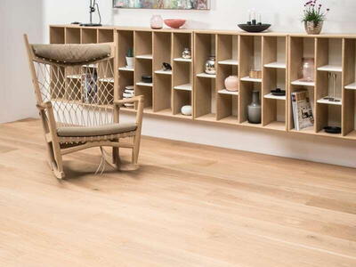 Timberman Slotsplank - Eg, Prime, børstet, ultramat lak hvid 