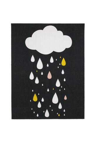 AW Mood Børnetæppe - Raindrops Black - RESTSALG 
