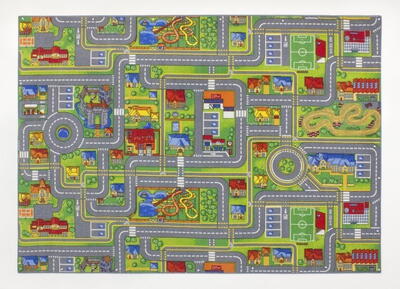 Gulvtæppe med vejbaner - Play City
