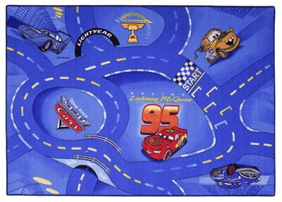 Børnetæppe - Cars 77 World of Cars blue - RESTSALG 