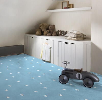 Brice gulvtæppe til børneværelset - Blå