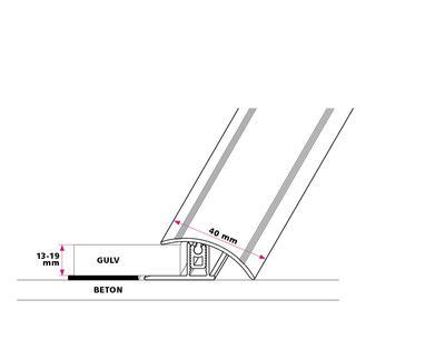 Multi Flex afslutningsprofil 13-19 mm. 