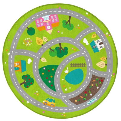 Blødt rundt legetæppe - Country Ø 100 cm