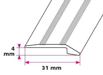 2-5 mm. overgangsprofil med næb - midthullet 