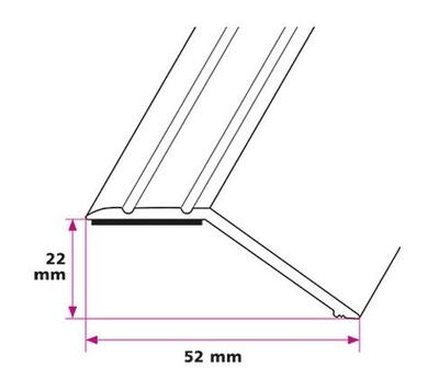 18-22 mm. overgangsprofil med næb - selvklæbende 