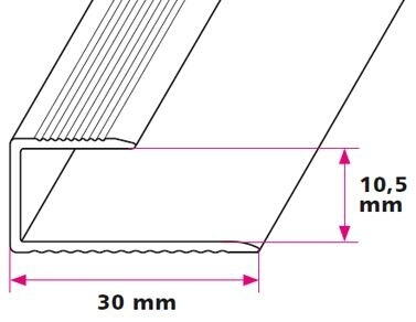 9-10,5 mm. Afslutningsprofil - u/huller 
