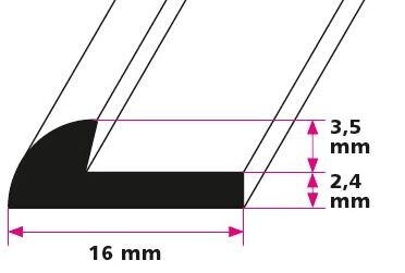 Trappeafslutning til 3,2 mm. linoleum - midthullet 