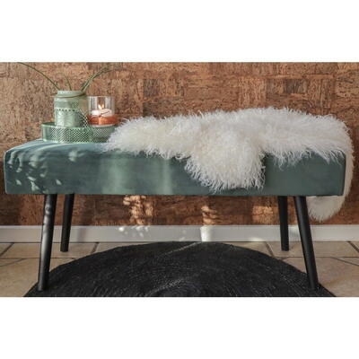 Skiby Bænk i mørkegrøn velour - UDSOLGT TIL UGE 9