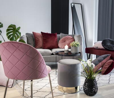 Gamby grå velour Puf 