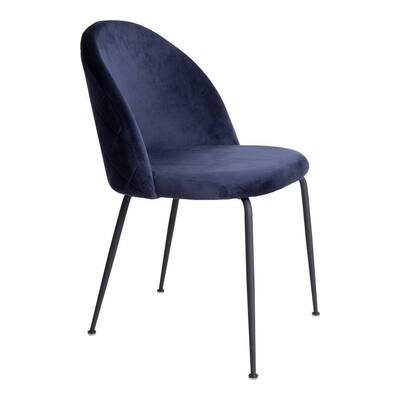 Geneve blå velour Spisebordsstol