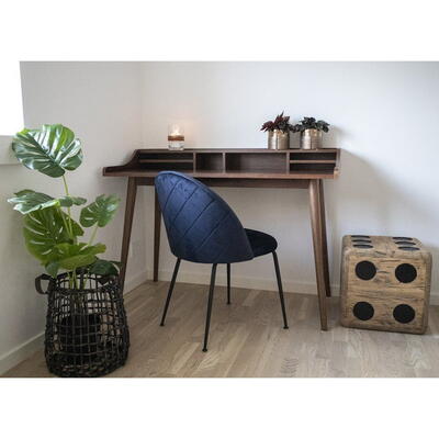 Geneve blå velour Spisebordsstol