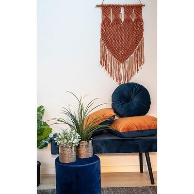 Skiby Bænk i mørkeblåt velour 