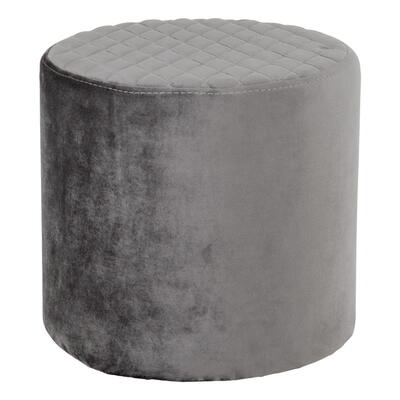 Ejby Puf i grå velour 